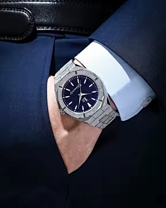 Frosted Blue Face Silver