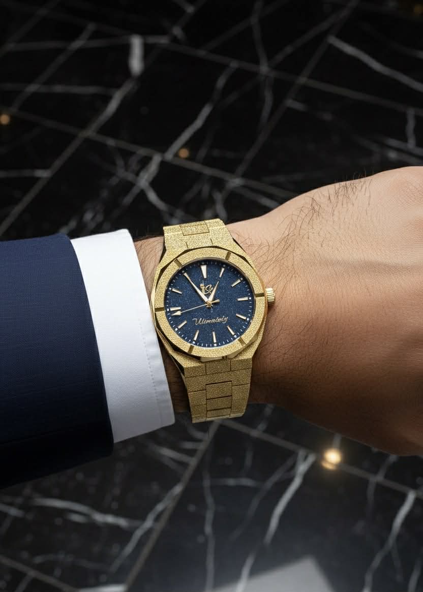 Frosted Blue Face Gold