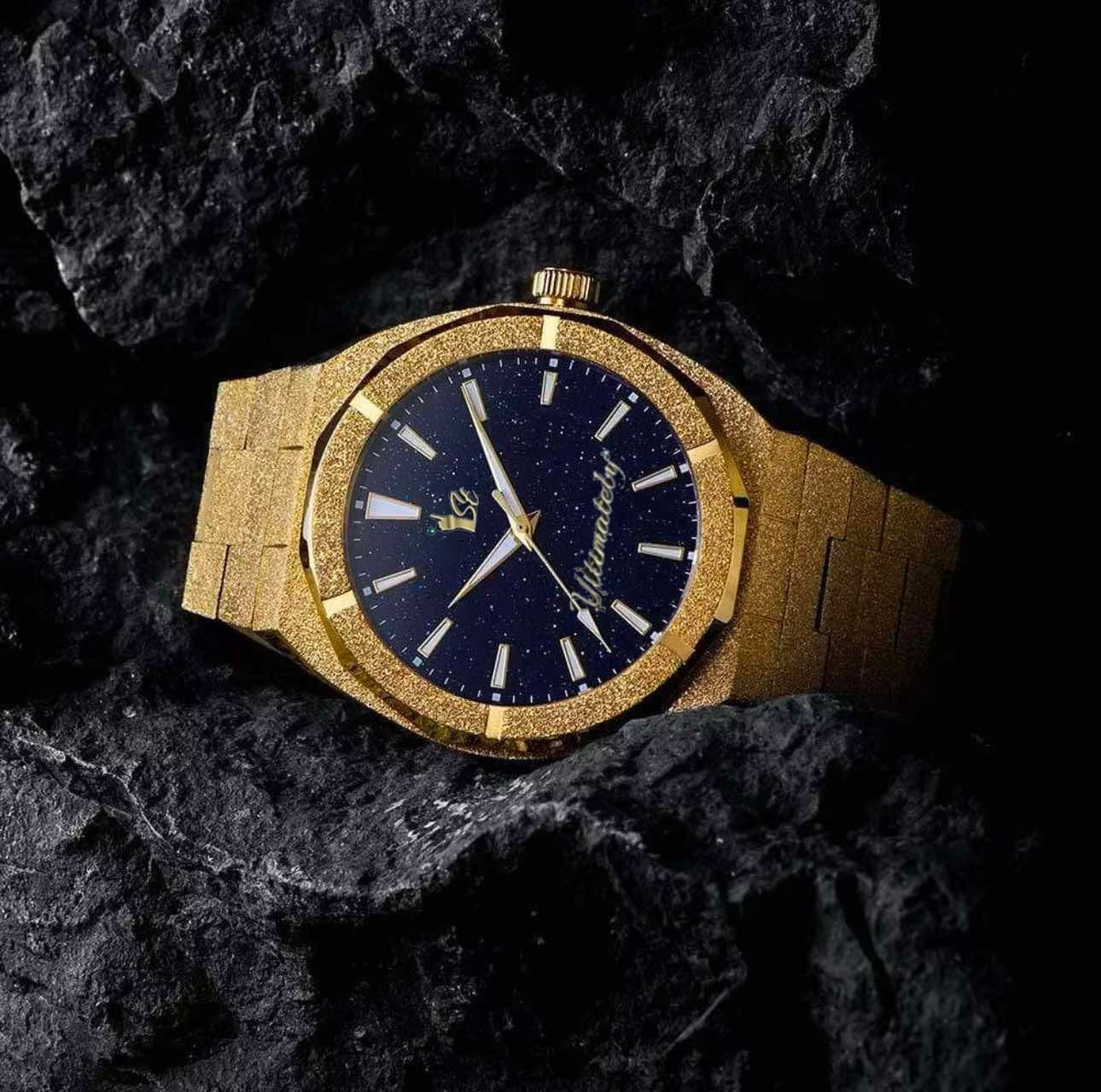 Frosted Blue Face Gold