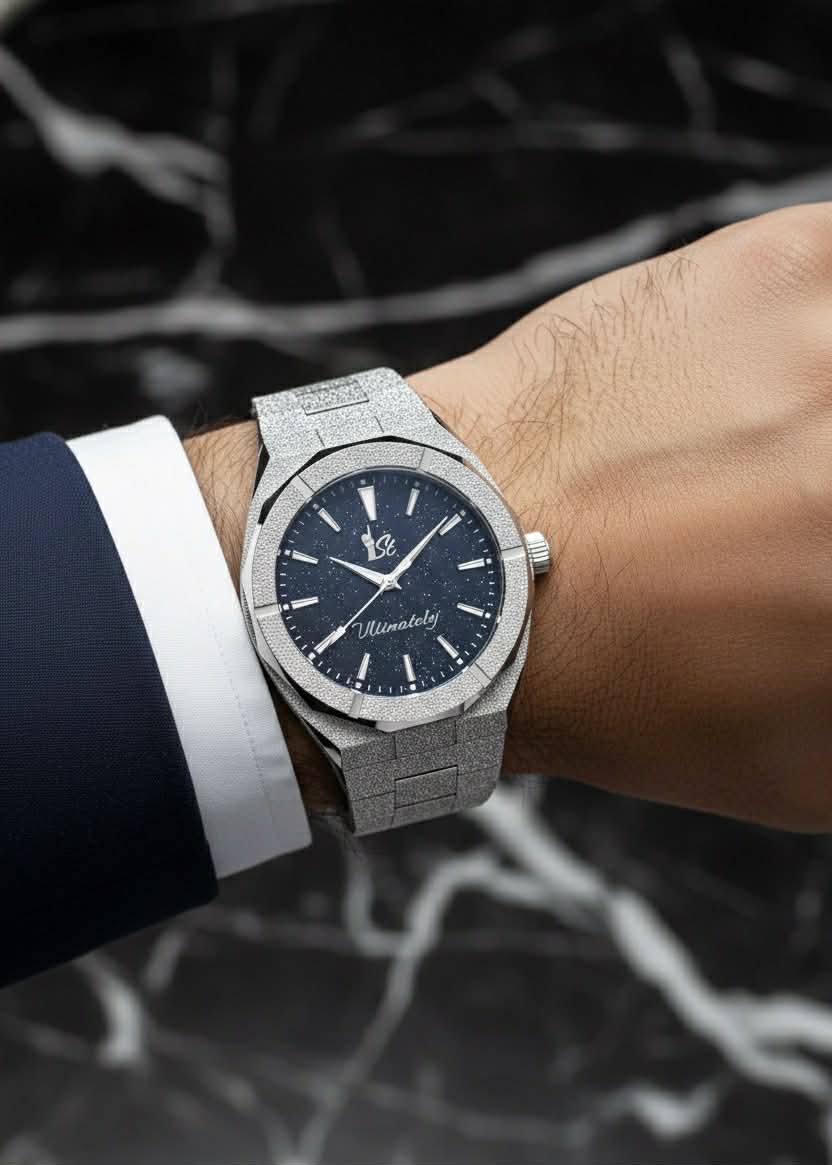 Frosted Blue Face Silver