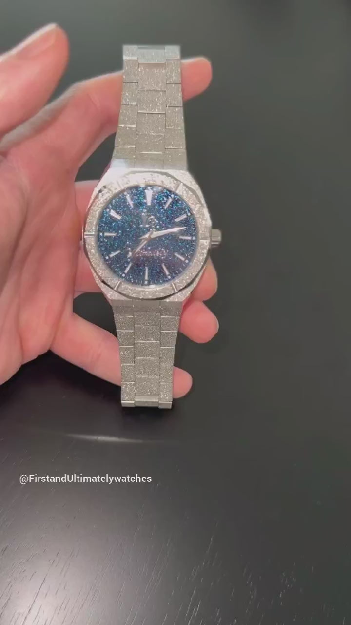 Frosted Blue Face Silver