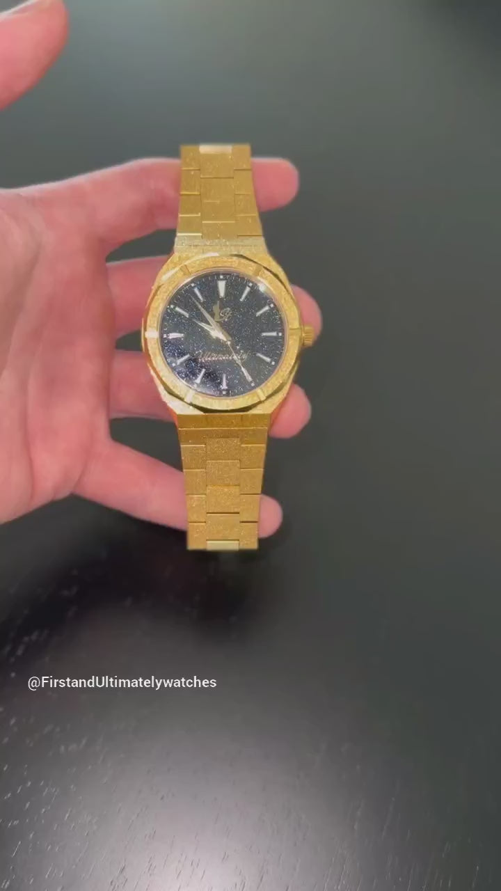 Frosted Blue Face Gold